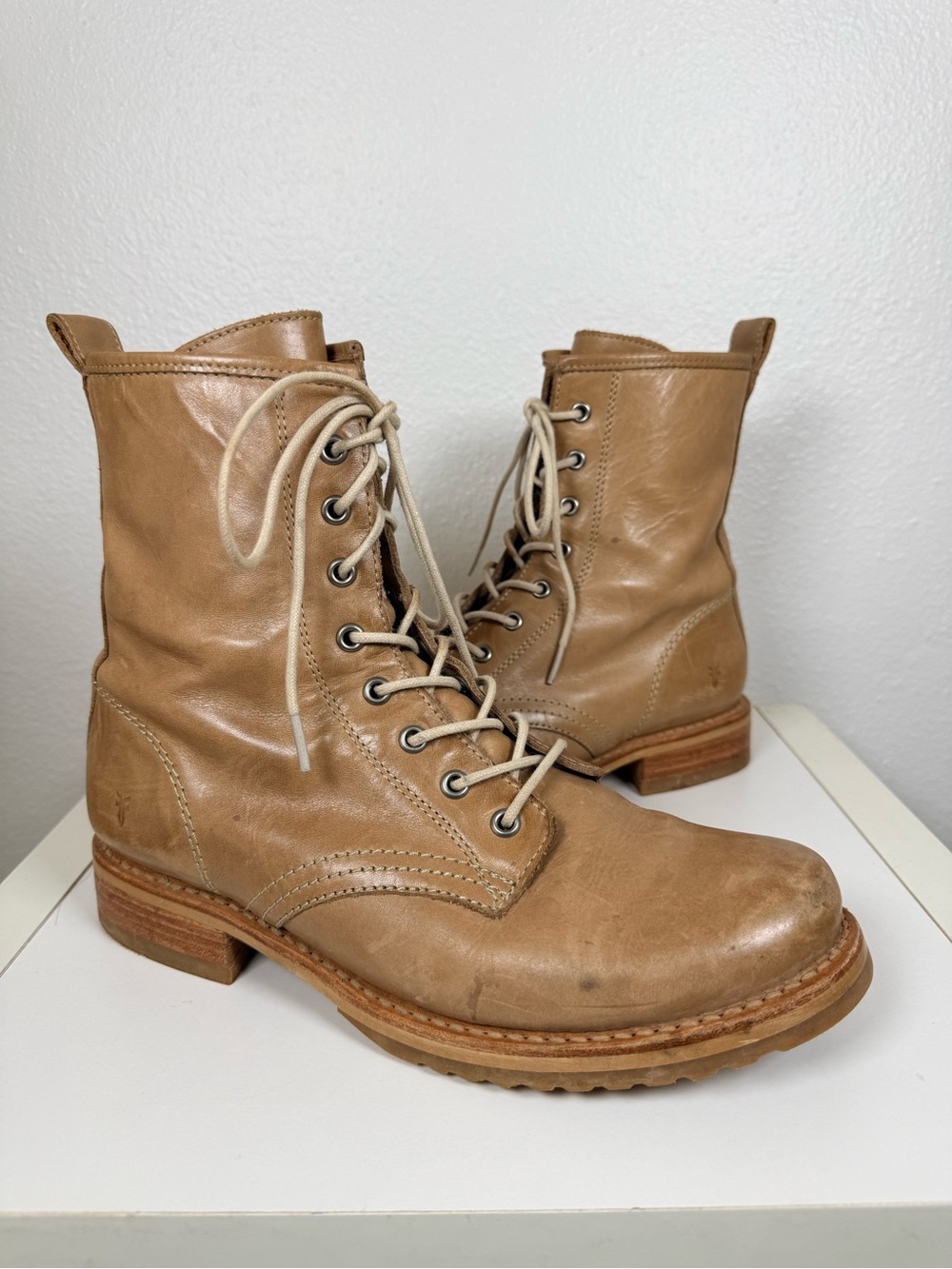 Frye Veronica Flex Combat Boots Ash Leather Women’s 10B